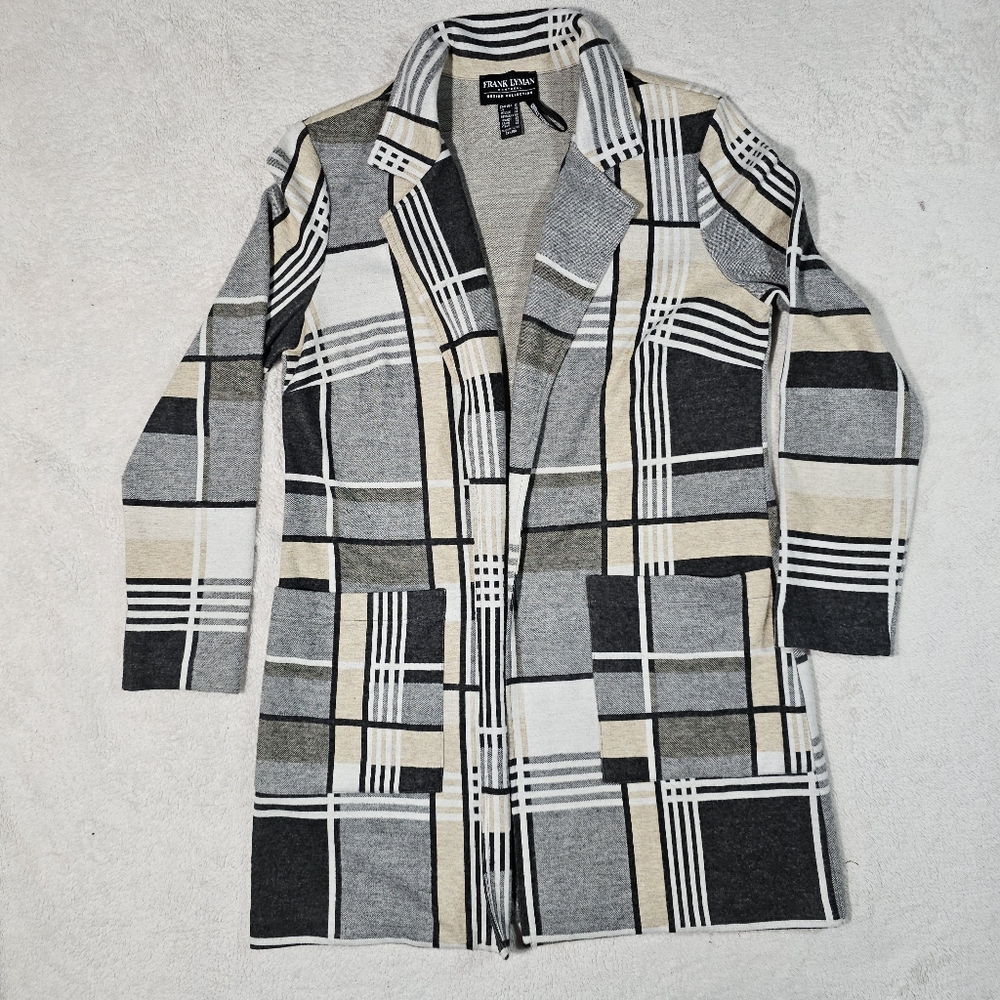 Frank Lyman  - Knit Throwover -Beige/Grey Size 12 - Picture 2 of 13